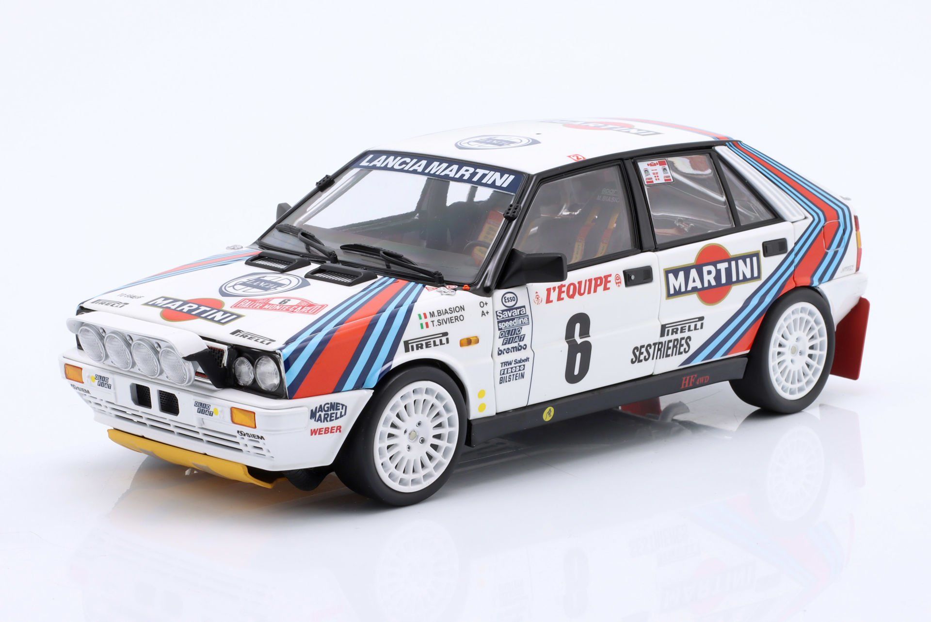 KYOSHO - LANCIA - DELTA HF INTEGRALE 4WD (night version) TEAM MARTINI RACING N 6 WINNER RALLY MONTECARLO 1987 MIKI BIASION - TIZIANO SIVIERO