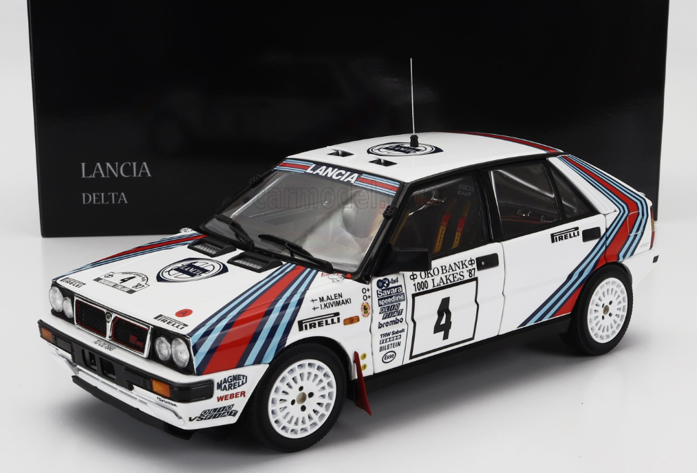 KYOSHO - LANCIA - DELTA HF INTEGRALE 4WD TEAM LANCIA N 4 WINNER RALLY 1000 LAKES 1987 MARKKU ALEN - ILKKA KIVIMAKI