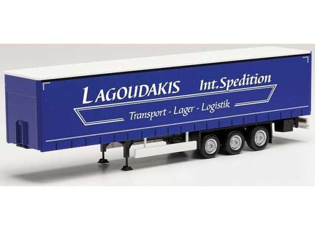 1/87 Gordijntrailer Lagoudakis, blue/white