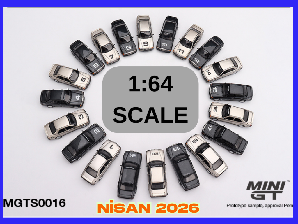 Ön Sipariş - MINI-GT - MERCEDES BENZ - SET 20X 190E 2.5 16 EVO I NURBURGRING RACE OF CHAMPIONS 1984