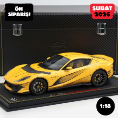 Ön Sipariş - 1/18 BBR Ferrari 812 Competizione Three layer yellow special Carbon box packaging