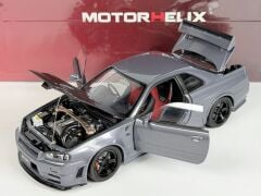 1/18 MOTORHELIX Nissan Skyline GT-R R34 NISMO CRS VER. GUN METALLIC - M83409
