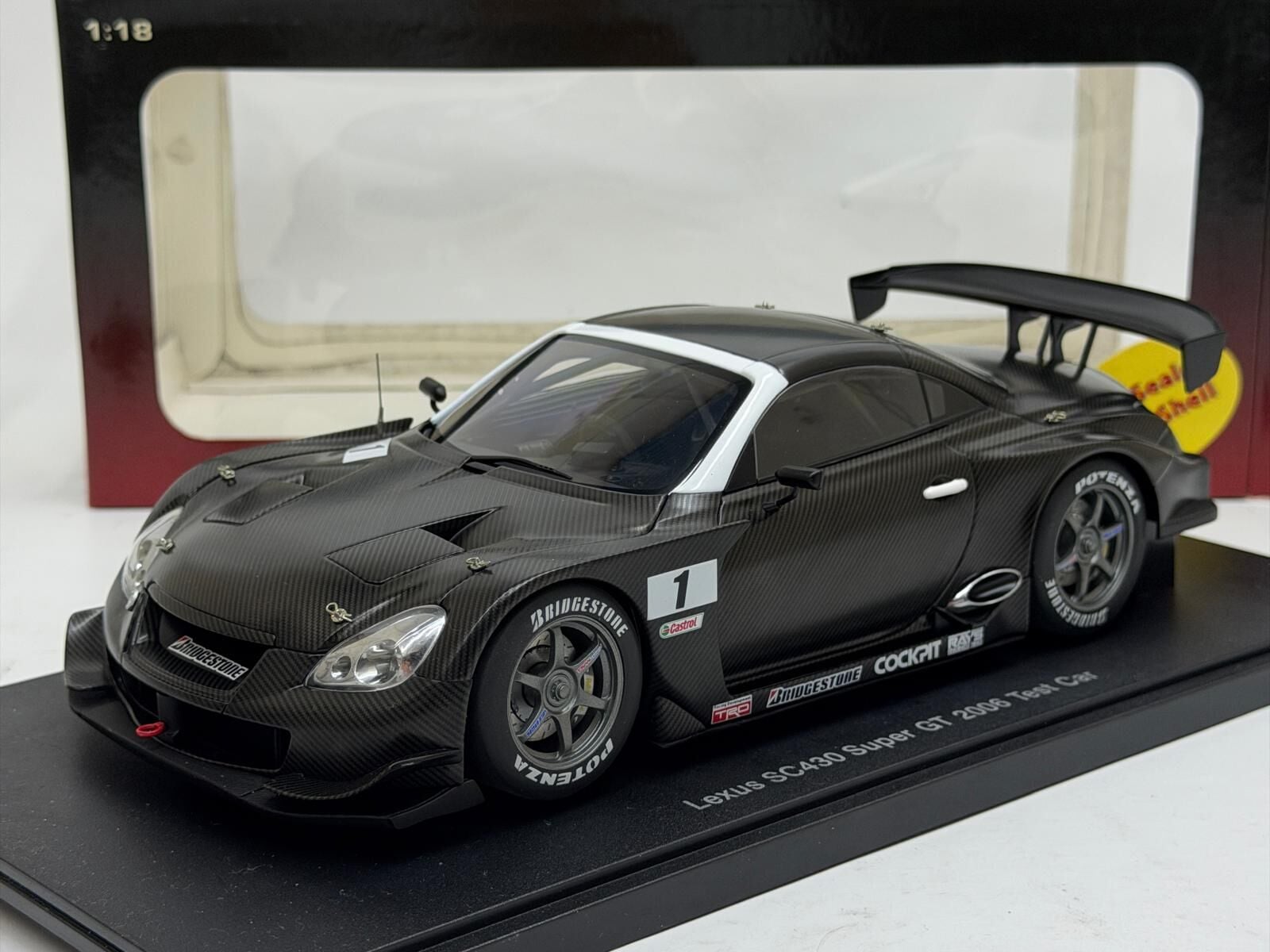 1/18 AUTOart Lexus SC430 Super GT 2006 Test Car (#1 Carbon) - 80632