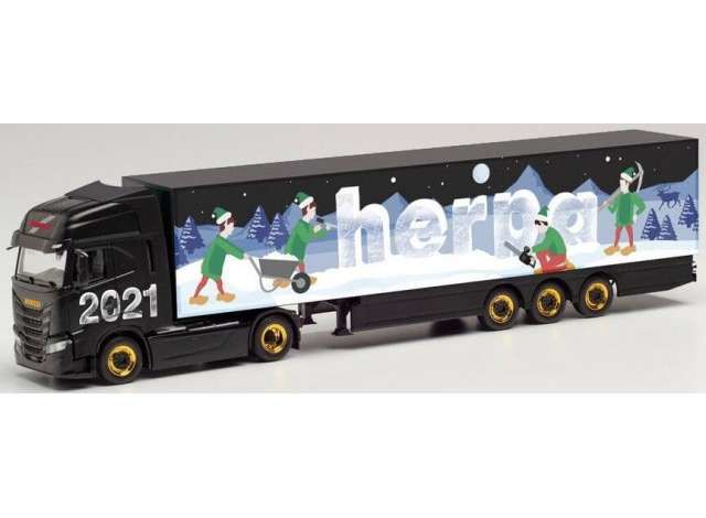 1/87 Iveco S-Way K.Sz. Herpa Weihnachten/X-Mas 2021, black/white/green