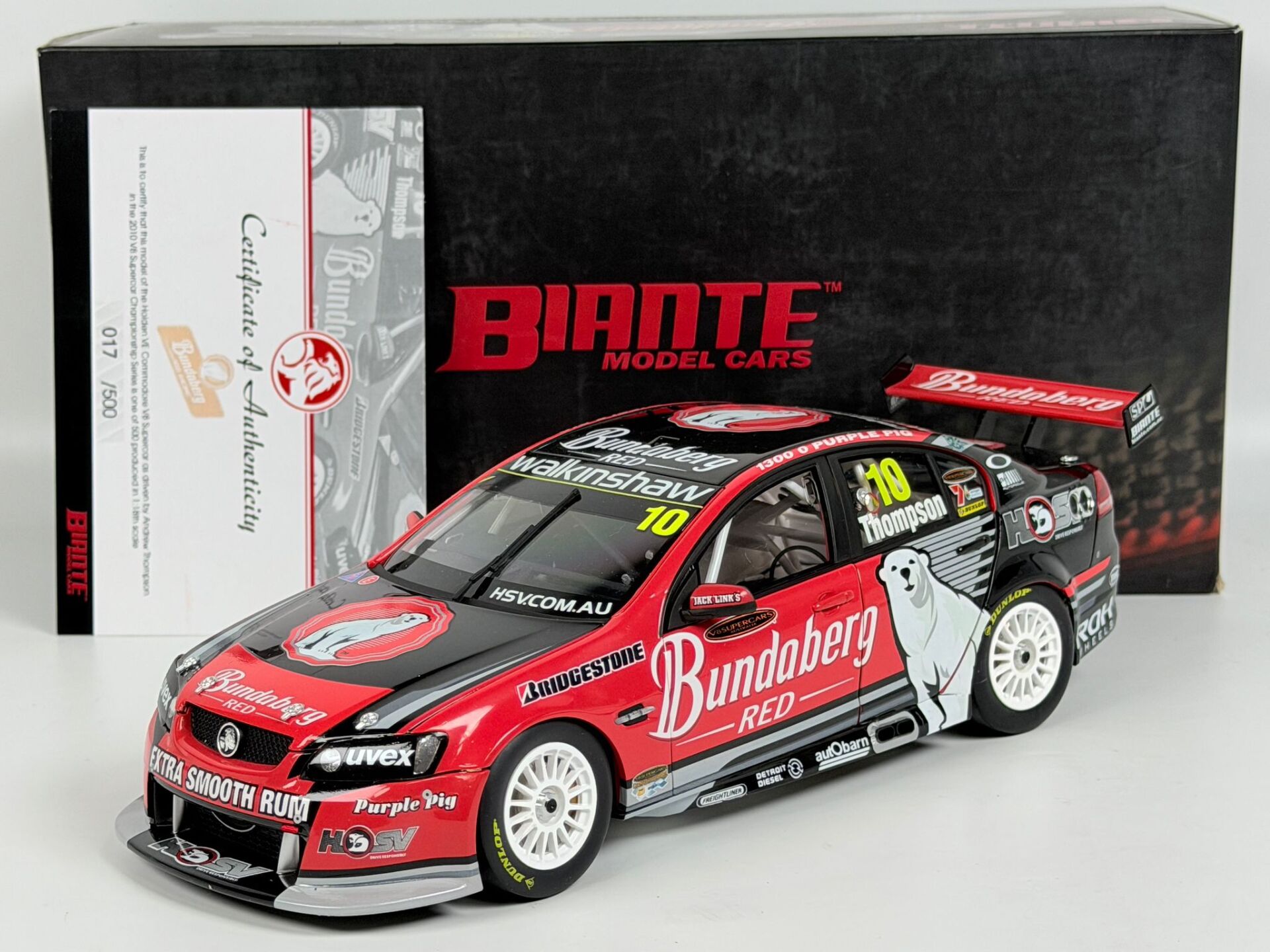 1/18 Biante Holden VE Commodore 2010 Bundaberg Red Racing V8 Supercar 2010 #10 - B18301V