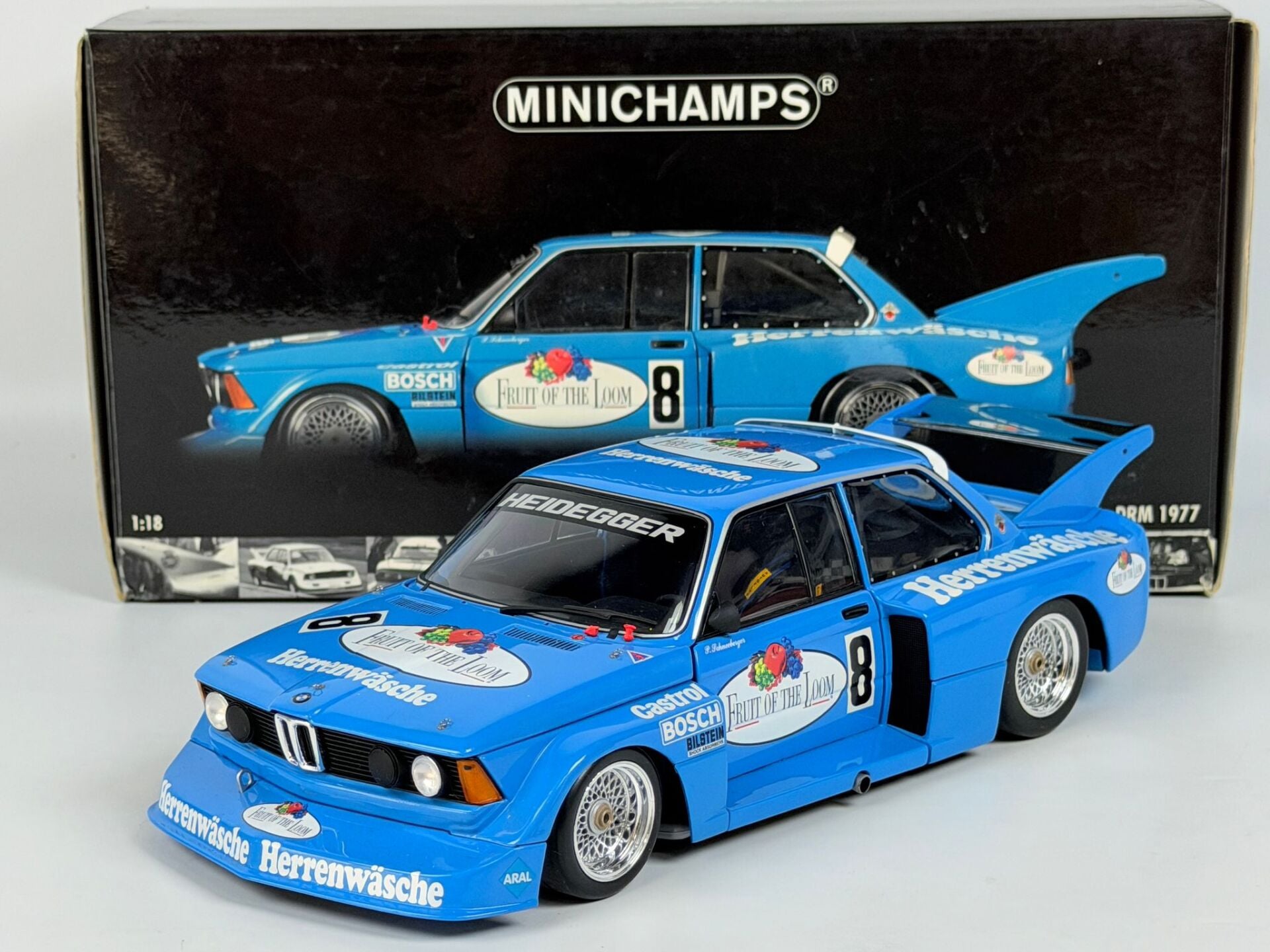 1/18 MINICHAMPS BMW 320i DRM 1977 Fruit of the Loom - 180772108