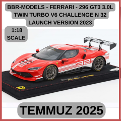 BBR-MODELS - FERRARI - 296 GT3 3.0L TWIN TURBO V6 CHALLENGE N 32 LAUNCH VERSION 2023