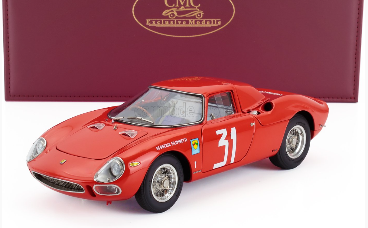 1/18 CMC - FERRARI - 250LM ch.n5899 TEAM SCUDERIA FILIPINETTI N 31 WINNER MONZA 1964 NINO VACCARELLA