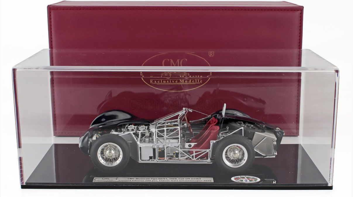 1/18 CMC - MASERATI - TIPO 60/61 SPIDER BIRDCAGE CGS25 CUT-OFF 1960 - CON VETRINA - WITH SHOWCASE