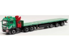 1/87 MAN TGS LX 6c 6x4 + crane & Teletrailer Trost, green/red
