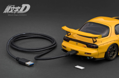 1/18 IGNITION INITIAL D Mazda RX-7 (FD3S) Yellow with LED light