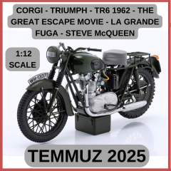 CORGI - TRIUMPH - TR6 1962 - THE GREAT ESCAPE MOVIE - LA GRANDE FUGA - STEVE McQUEEN
