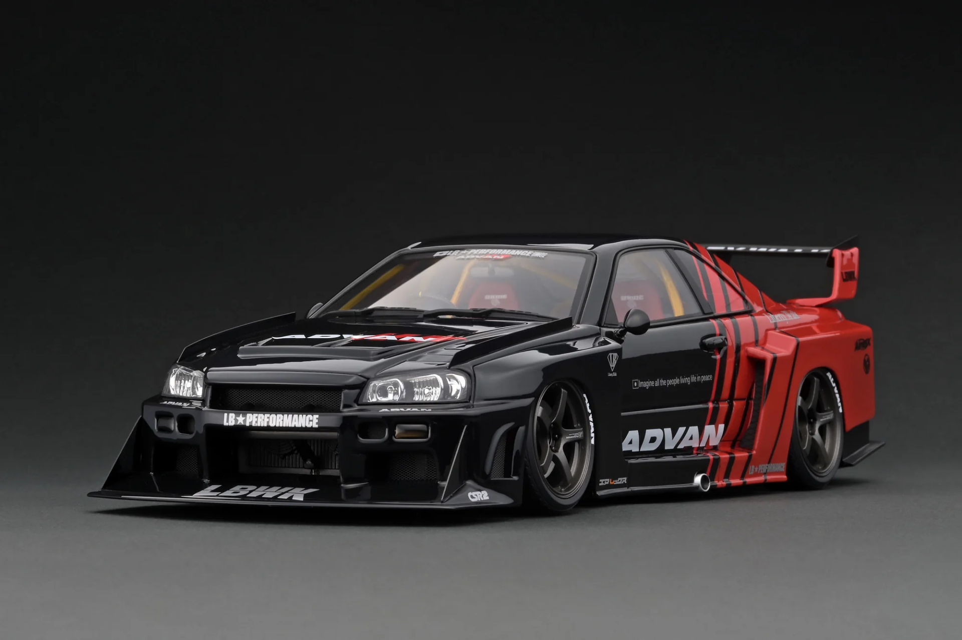 1/18 IGNITION NISSAN SKYLINE GT-R R34 LB-ER34 Super Silhouette SKYLINE Black/Red - IG2703