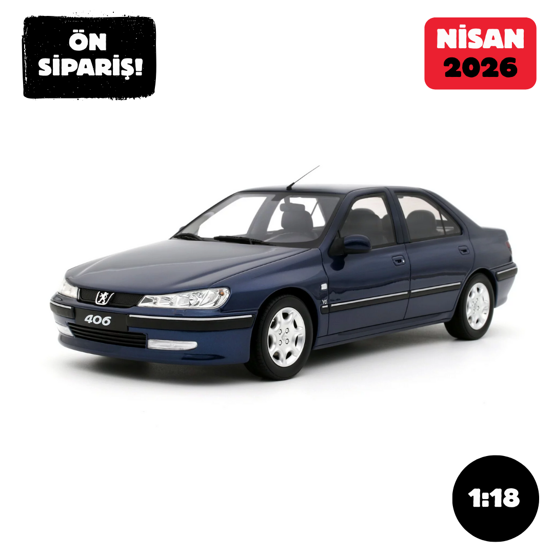 Ön Sipariş - 1/18 OTTO Peugeot 406 3.0 V6 24V (Phase II) Bleu de Chine 2000 - OT1188