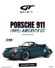 Ön Sipariş - 1/18 GT Spirit PORSCHE 911 (964) AMERICA GS, TURQUOISE BLUE - GT1012
