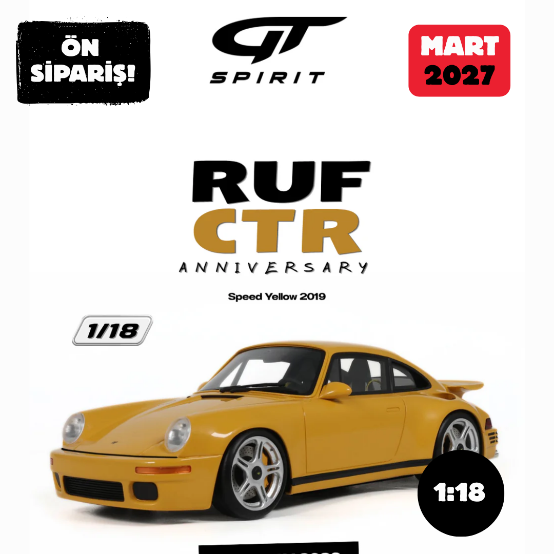 Ön Sipariş - 1/18 GT Spirit Porsche 911 RUF CTR ANNIVERSARY, SPEED YELLOW - GT594