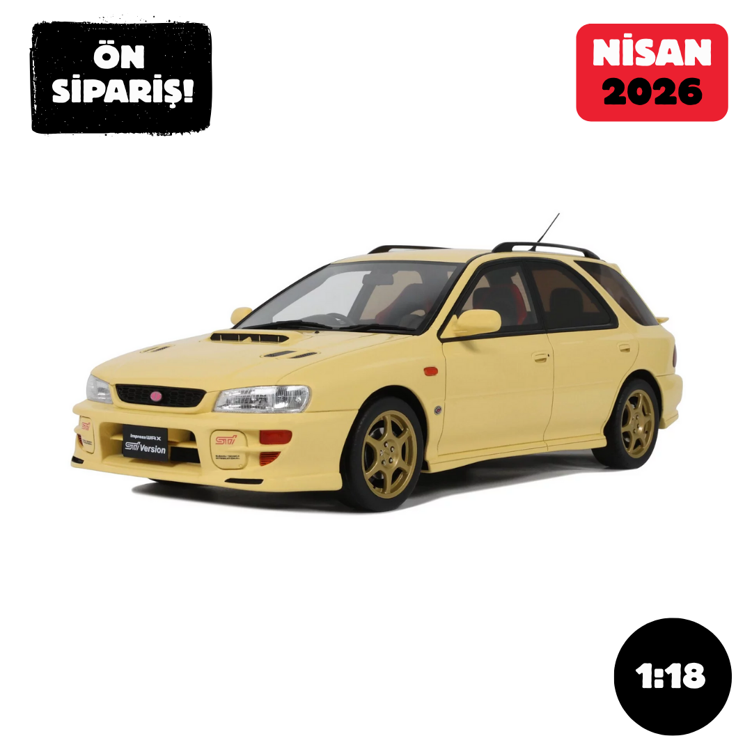 Ön Sipariş - 1/18 OTTO Subaru Impreza WRX STI Version VI Sport Wagon Cashmere Yellow 1999 - OT1198