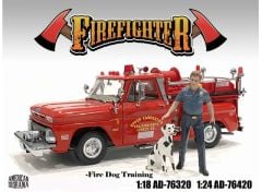 1/18 firefighters *fire dog training* figure & dog
