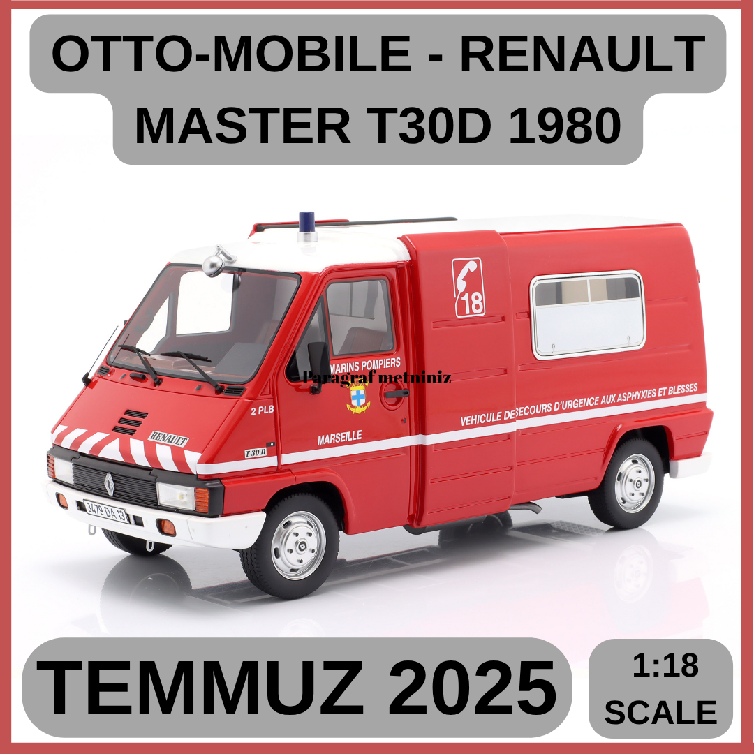OTTO-MOBILE - RENAULT - MASTER T30D VAN VEHICULE DE SECOURS D'URGENCE AUX ASPHYXIES MARSEILLE MARINE SAPEURS POMPIERS 1980