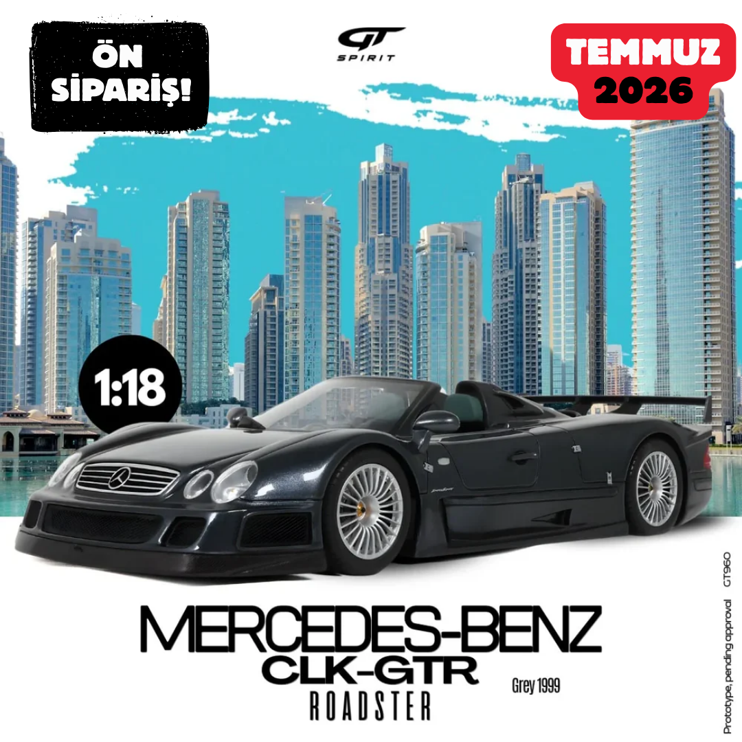 Ön Sipariş - 1/18 GT Spirit MERCEDES-BENZ CLK GTR ROADSTER - GREY - GT960