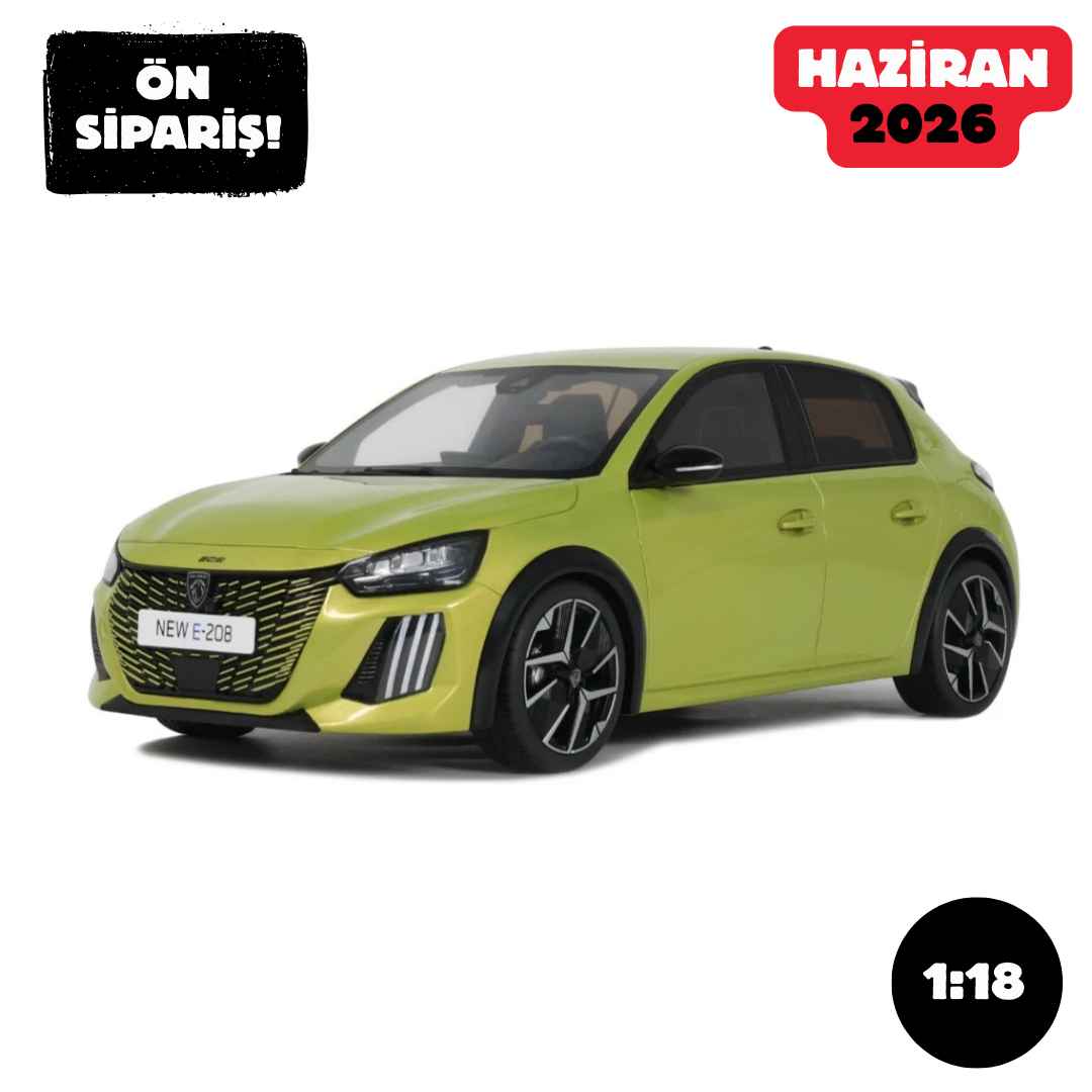 Ön Sipariş - 1/18 OTTO Peugeot E-208 GT 2024 Agueda yellow