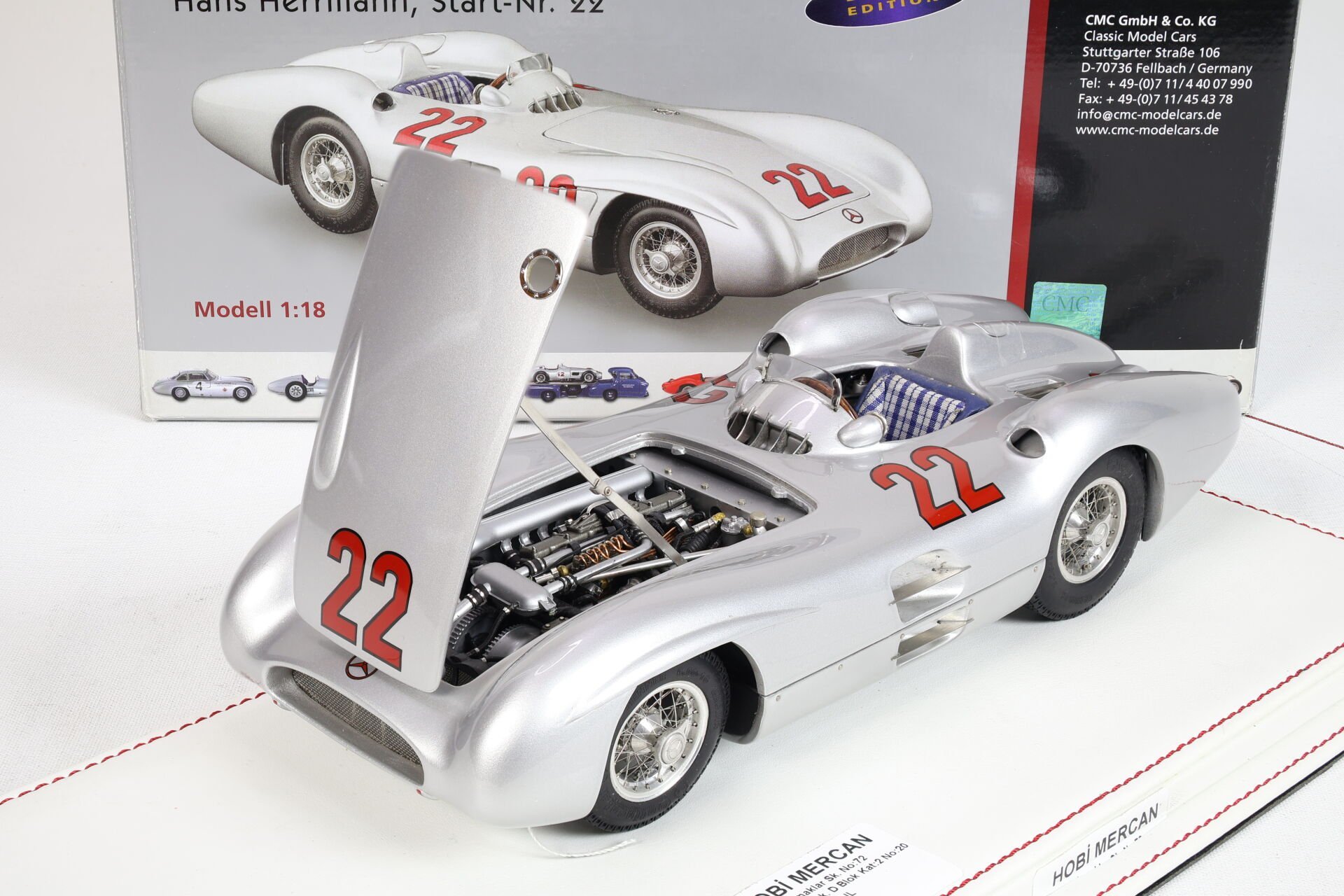 1/18 CMC - MERCEDES BENZ - F1 W196R STREAMLINERS N 22 GP FRANCE 1954 H.HERRMANN