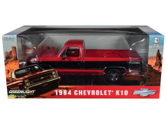 1:18 Greenlight 1984 Chevrolet K10 Scottsdale Apple Red & Midnight Black