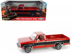 1:18 Greenlight 1984 Chevrolet K10 Scottsdale Apple Red & Midnight Black