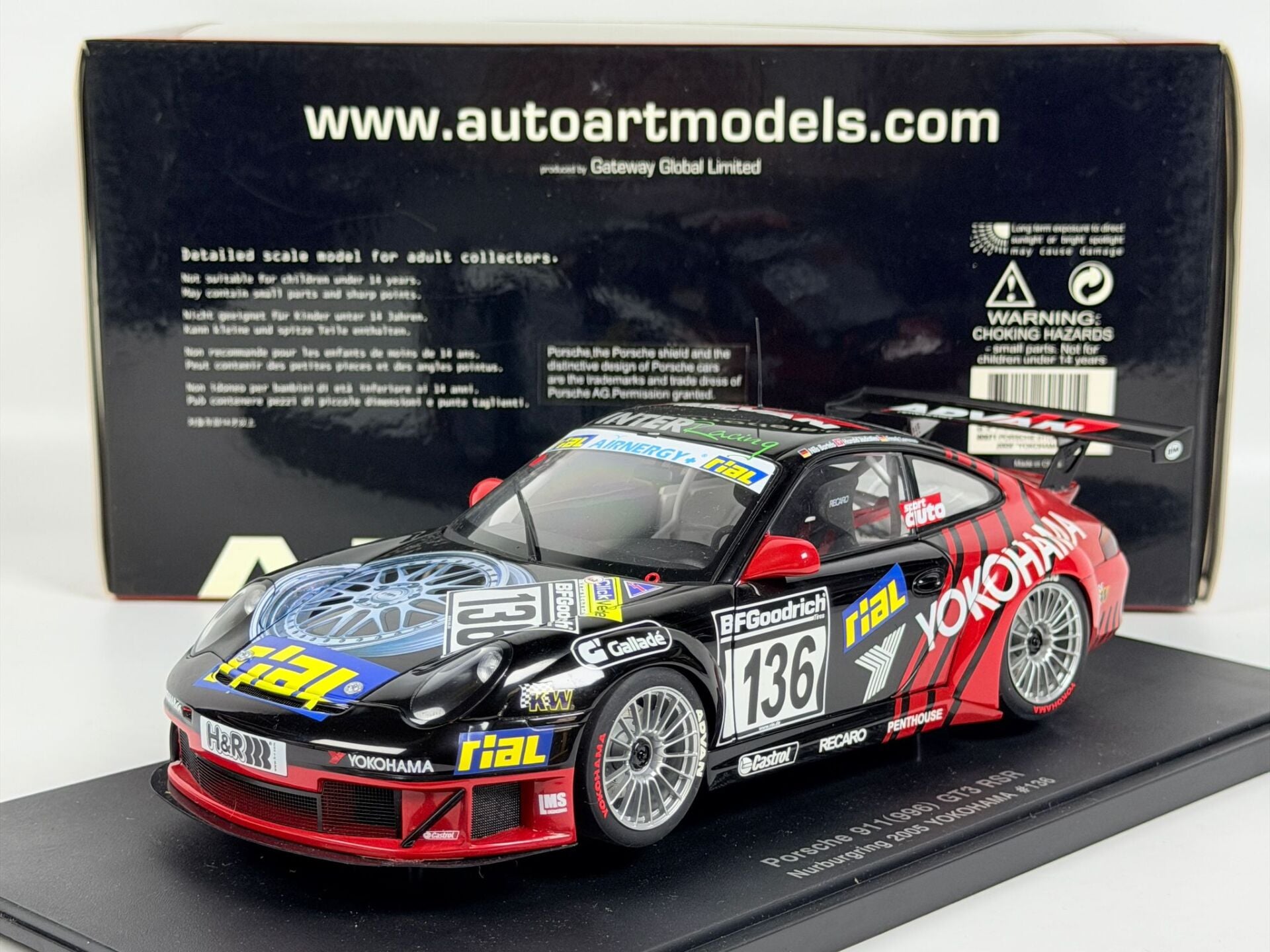 1/18 AUTOart Porsche 911 996 GT3 RSR 2005 Yokohama Nurburgring #136 - 80571