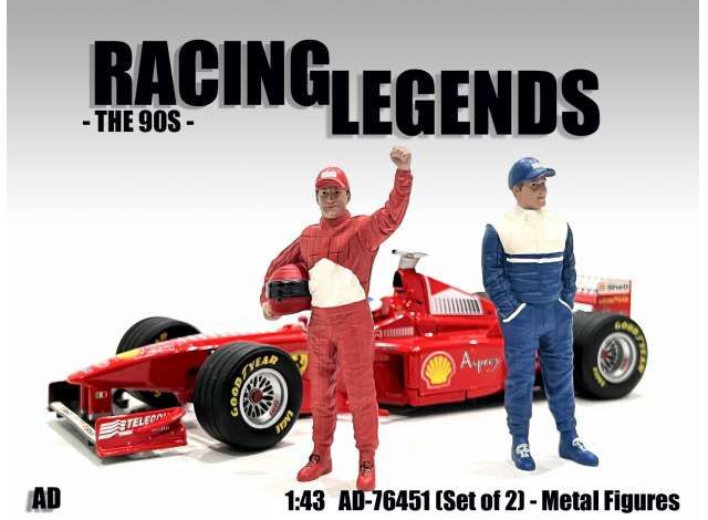 1/43 racing legends 90's set of 2 metal figure's