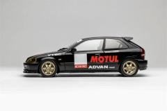Ön Sipariş - Motorhelix 1/18 Honda Civic Type R EK9 Mattel black Yellow light - M85010