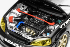 Ön Sipariş - Motorhelix 1/18 Honda Civic Type R EK9 Mattel black Yellow light - M85010