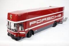 1/18 SCHUCO - MERCEDES BENZ - O317 TRUCK CAR TRANSPORTER PORSCHE MOTORSPORT RENNTRANSPORTER 1968