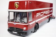 1/18 SCHUCO - MERCEDES BENZ - O317 TRUCK CAR TRANSPORTER PORSCHE MOTORSPORT RENNTRANSPORTER 1968