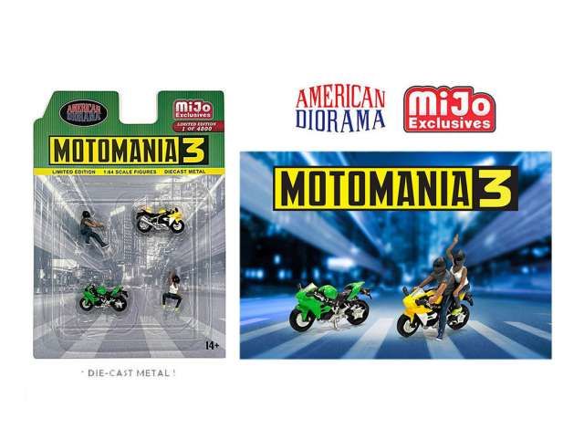 1/64 moto mania #3 figure set, various