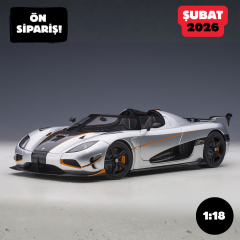 Ön Sipariş - 1/18 AUTOart Koenigsegg Agera RS (Moon Silver/Carbon) with Orange Accents - 79024