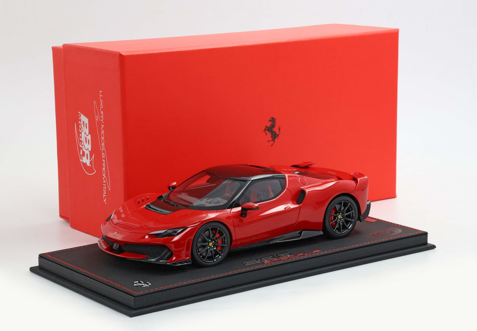 1/18 BBR Ferrari 296 Speciale Rosso Corsa with black roof - P18269B1