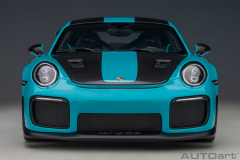 Ön Sipariş - 1/18 AUTOart Porsche 911 (991.2) GT2 RS Weissach Package (Miami Blue)