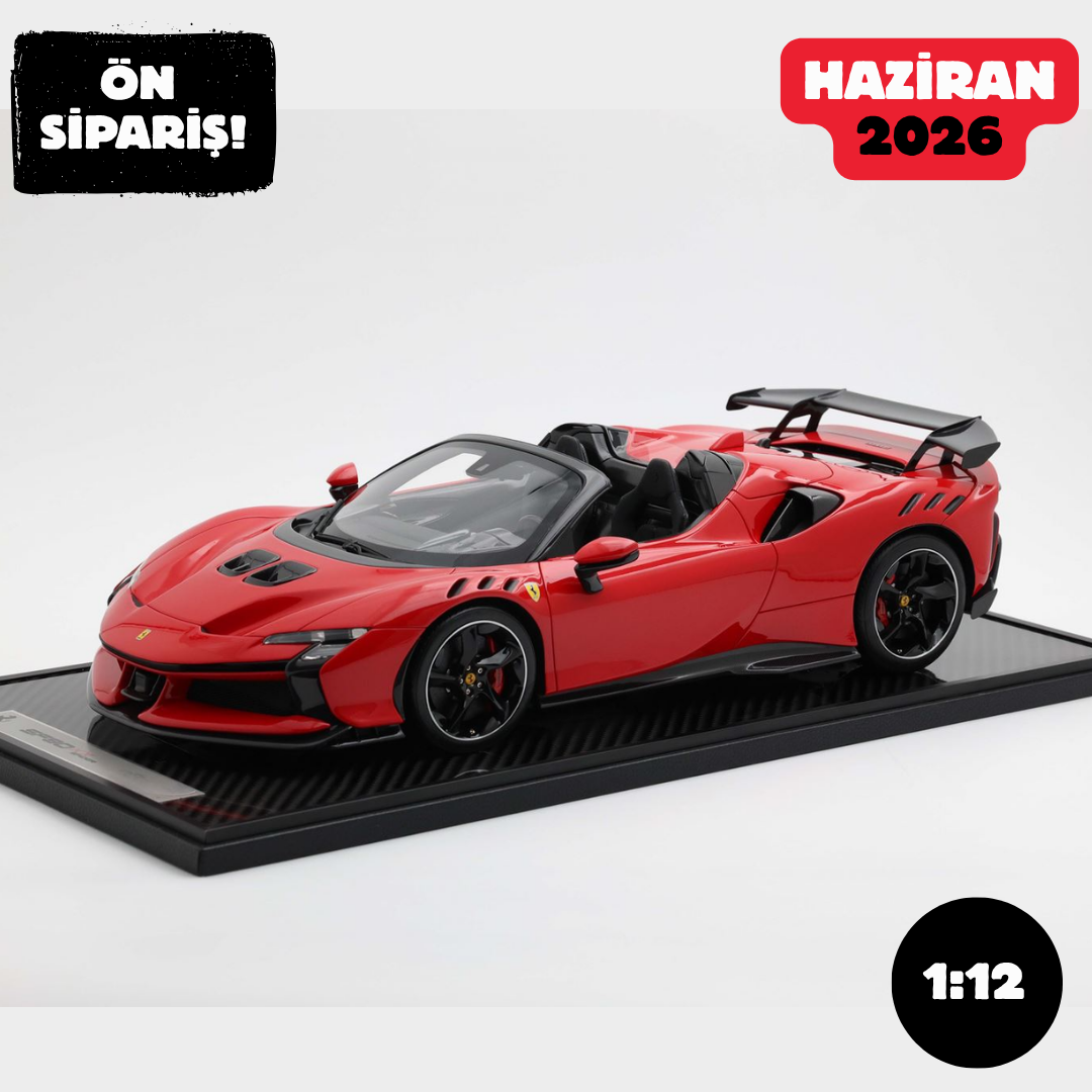 Ön Sipariş - 1/12 BBR Ferrari SF90XX Stradale spider Rosso corsa - Carbon - BBR1221B