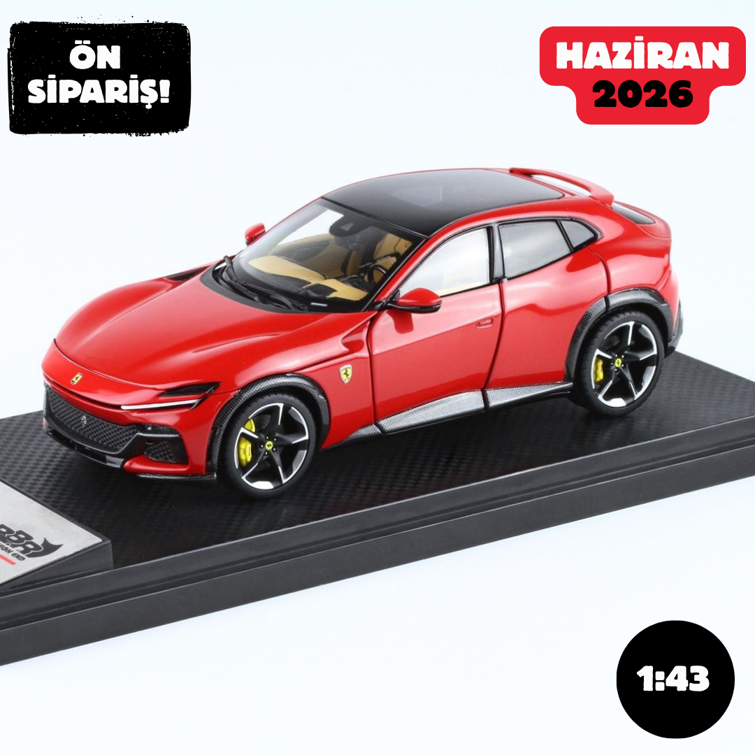 Ön Sipariş - 1/43 BBR Ferrari Purosangue Rosso Corsa With Panoramic Roof - BBR43002B