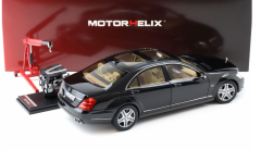 Motorhelix Mercedes-Benz S-Class S600L W221 (BLACK) Diecast Car Model with Extra Engine