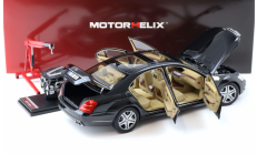 Motorhelix Mercedes-Benz S-Class S600L W221 (BLACK) Diecast Car Model with Extra Engine