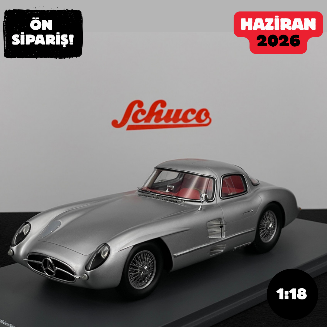 Ön Sipariş - 1/18 Schuco Mercedes-Benz 300S LR Uhlenhaut Coupe 1955 Silver Grey - 18U00069
