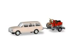 1/87 Wartburg 353`66 Tourist with Trailer & 2x Simson, beige/red/khaki
