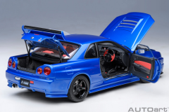 1/18 AUTOart Nissan Skyline GT-R (R34) Z-tune (Bayside Blue) - 77462