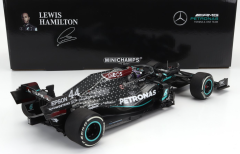 MINICHAMPS - MERCEDES GP - F1 W11 EQ PERFORMANCE TEAM AMG PETRONAS MOTORSPORT N 44 WORLD CHAMPION WINNER SILVERSTONE BRITISH GP (with flat tire) 2020 LEWIS HAMILTON