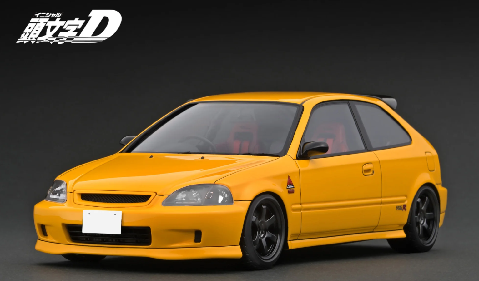 Ignition Model INITIAL D Honda CIVIC (EK9) Type R Yellow