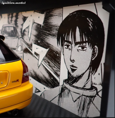 Ignition Model INITIAL D Honda CIVIC (EK9) Type R Yellow