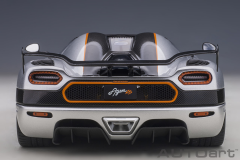 1/18 AUTOart Koenigsegg Agera RS (Moon Silver/Carbon) with Orange Accents - 79024