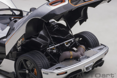 1/18 AUTOart Koenigsegg Agera RS (Moon Silver/Carbon) with Orange Accents - 79024